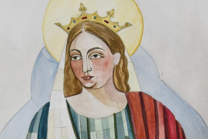 Portret žene s krunom i aureolom oko glave